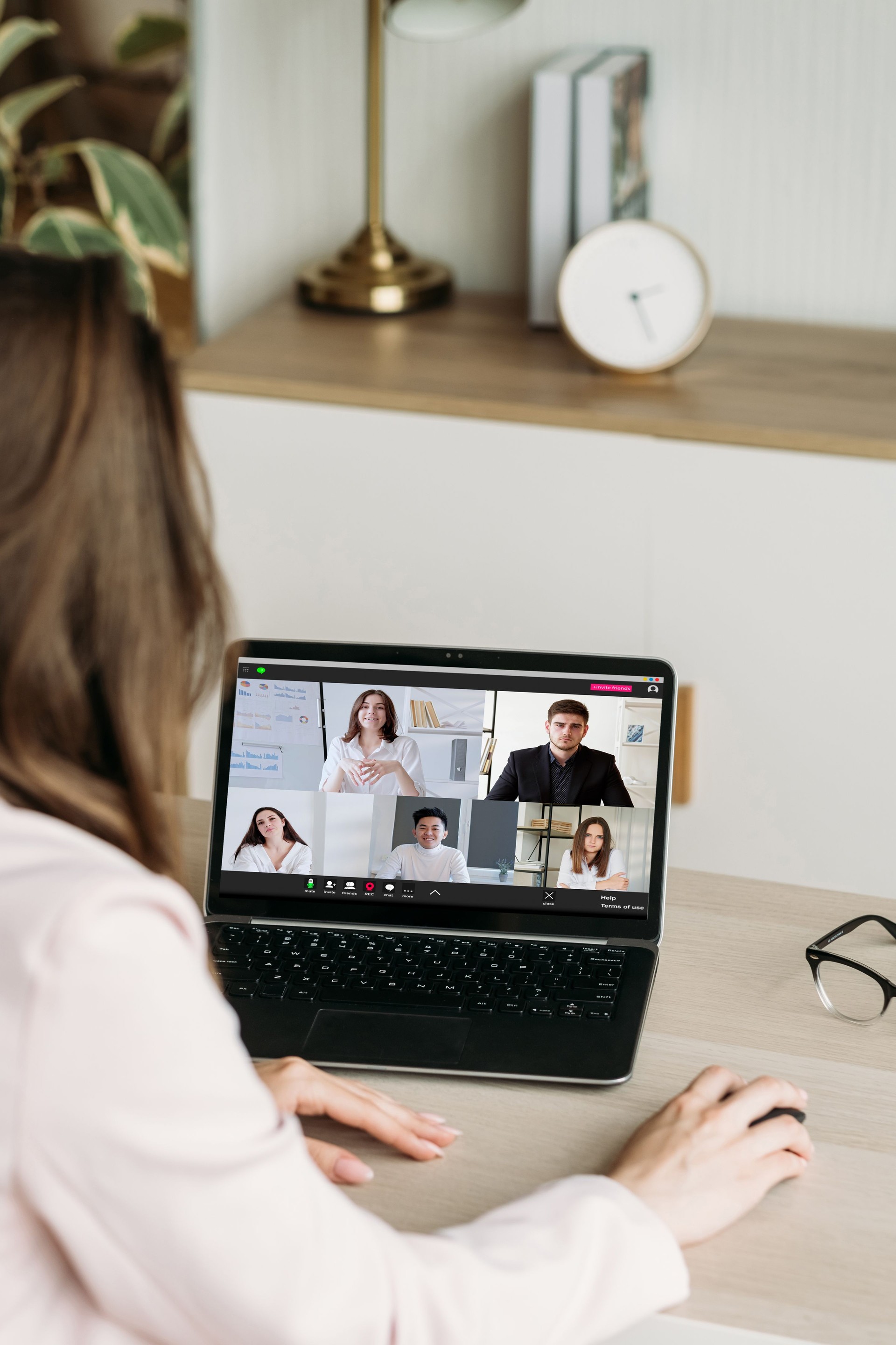 video interview virtual meeting team home office